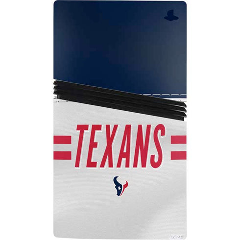 NFL Houston Texans White Striped PS5 Pro Console Skin